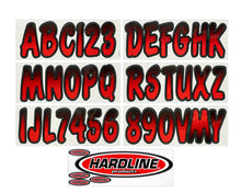Cargar imagen en el visor de la galería, Hardline Boat Lettering Registration Kit 3 in. - 200 Red/Black