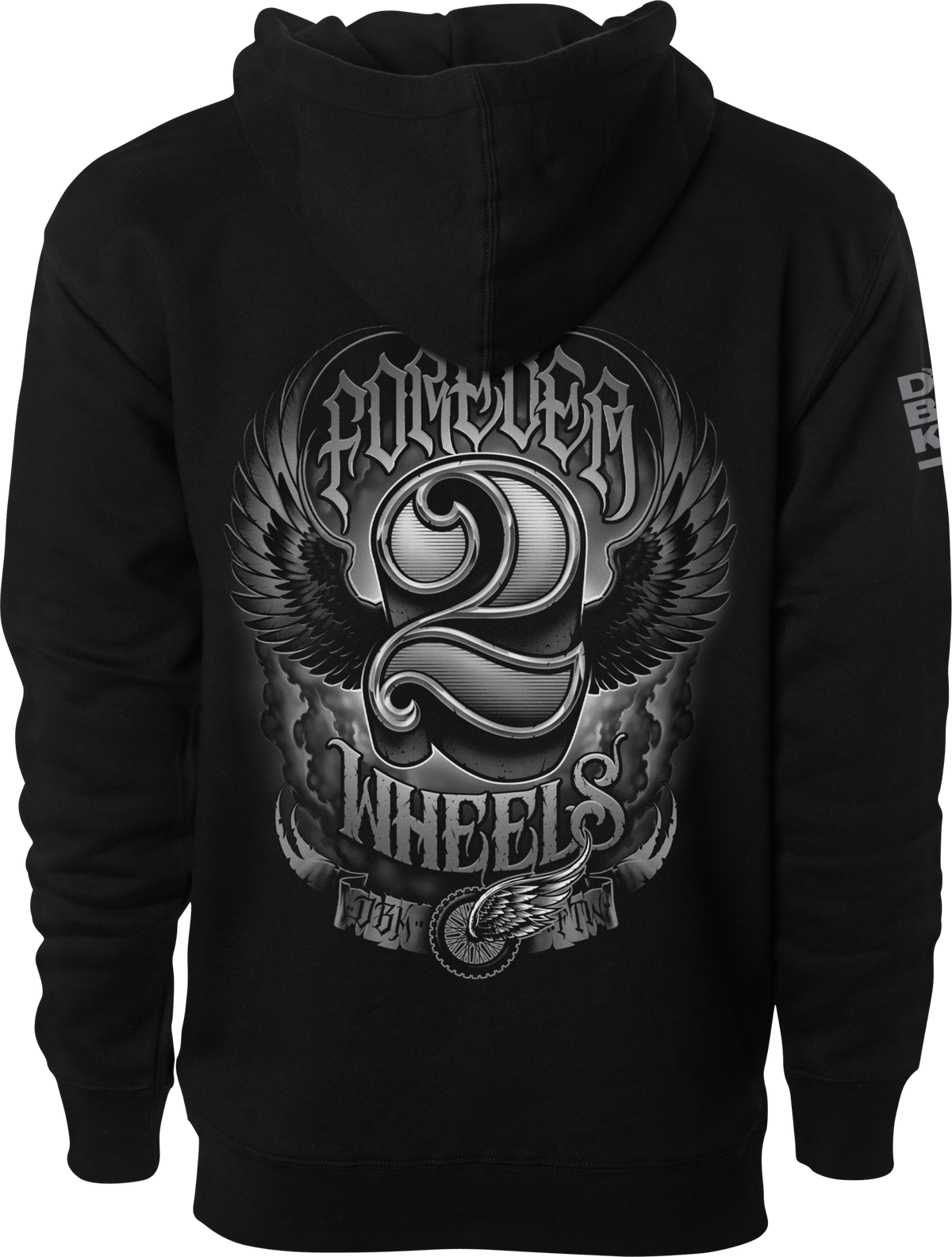 DBK TWO Wheels Hoodie Black MD (AH-TWOWHEELS-M)