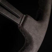 Cargar imagen en el visor de la galería, NRG Reinforced Steering Wheel (350mm / 3in. Deep) Black Leather w/ Alcantara Stitching