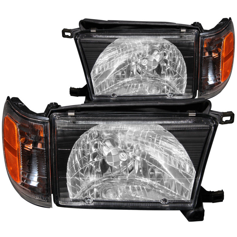 Faros delanteros de cristal ANZO 1999-2002 para Toyota 4Runner, color negro