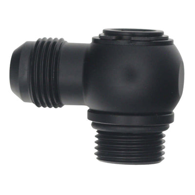 DeatschWerks 10AN ORB to 10AN Male Flare 90-Degree Swivel Fitting - Anodized Matte Black