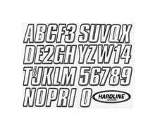 Cargar imagen en el visor de la galería, Hardline Boat Lettering Registration Kit 3 in. - 800 White/Black