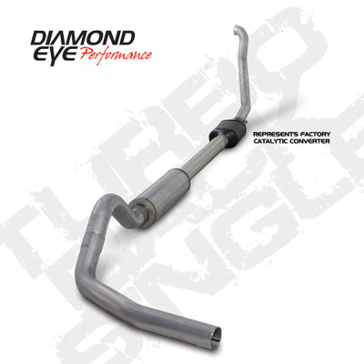 Diamond Eye 4in Turbo Back Single Aluminized Exhaust — Fits 94-97 Ford 7.3L Powerstroke