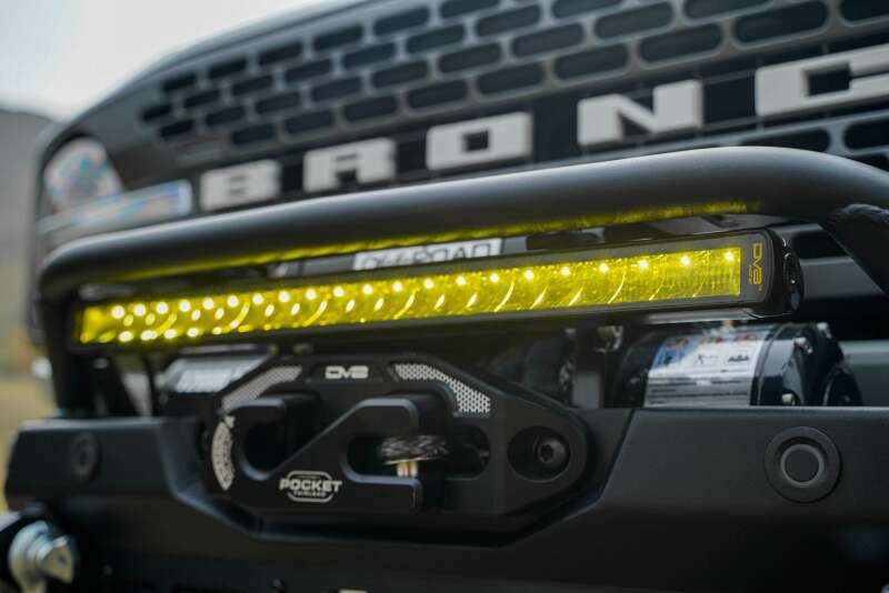 DV8 Offroad Elite Series 20-Inch Amber LED Light Bar — Single Row Off-Road Lighting