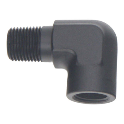 DeatschWerks 90-Degree 1/8in NPT Male to Female Adapter - Matte Black