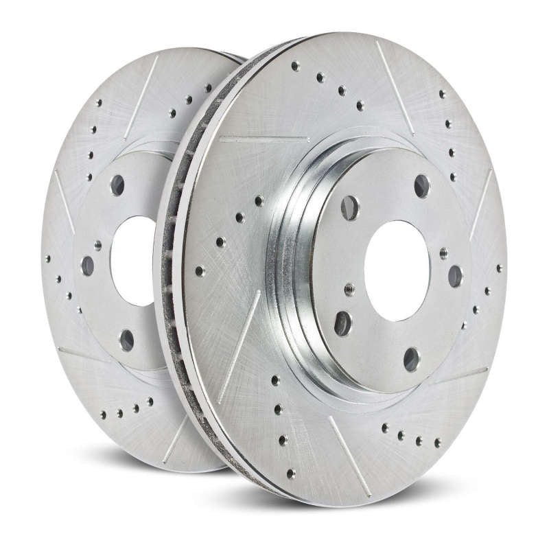 Power Stop Evolution Drilled & Slotted Front Rotors (Pair) — Fits 2005-2012 Ford F-250/F-350 Super Duty