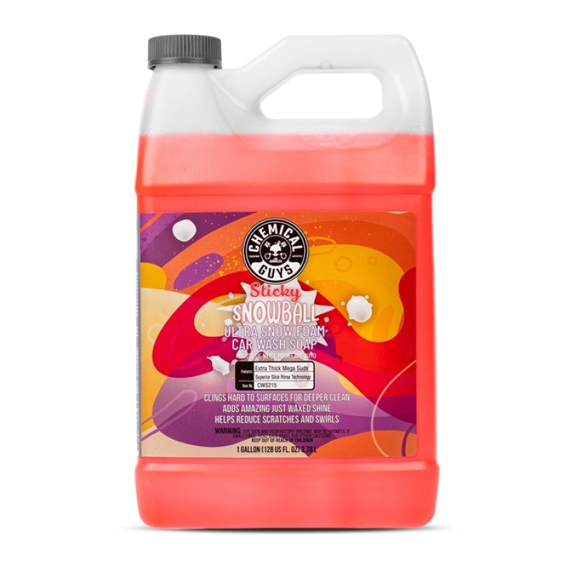 Chemical Guys Sticky Snowball Snow Foam Auto Wash 1 Gallon — High-Volume Thick Foam