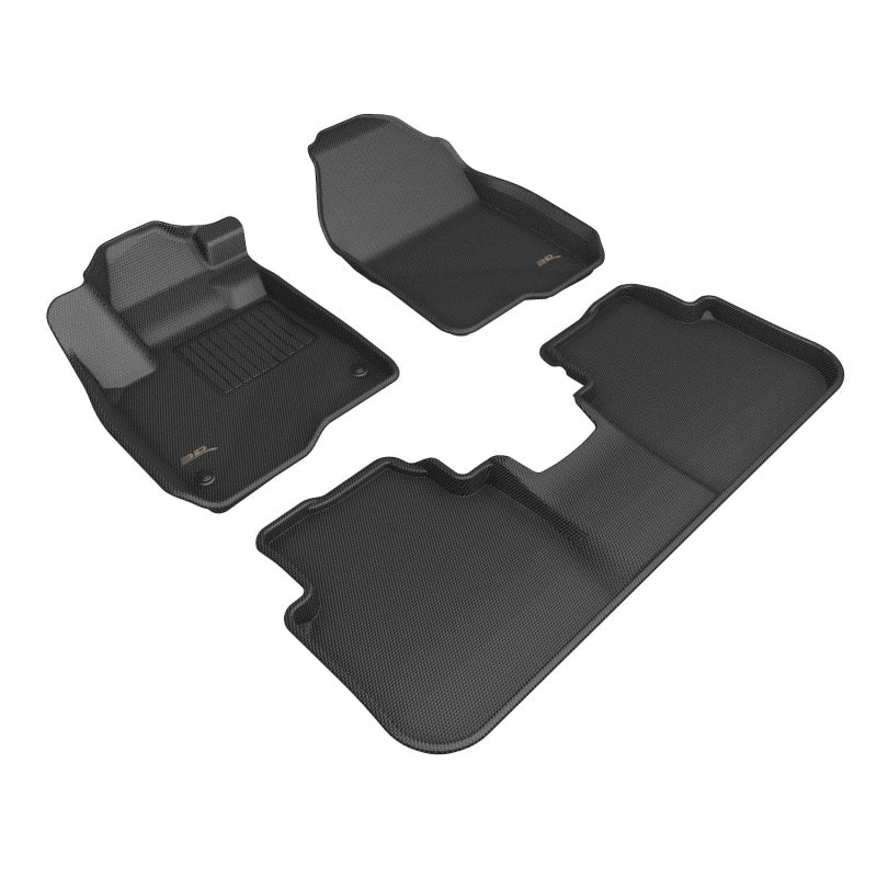 3D MAXpider Kagu 1st & 2nd Row Floor Mats - Black — Fits 2023-2024 Honda CR-V