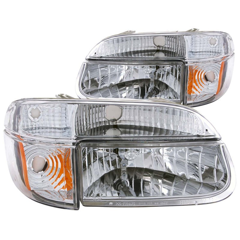 Faros delanteros de cristal cromados con luces de esquina ANZO para Ford Explorer 1995-2001, 2 piezas