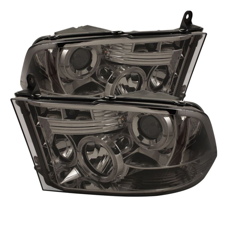 Faros delanteros de proyector Spyder Dodge Ram 1500 09-14 10-14 Halógeno - LED Halo LED - Smke PRO-YD-DR09-HL-SM