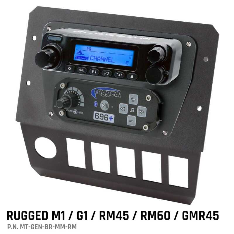 Rugged Radios Polaris General Multi Mount Kit for Radio and Intercom Rugged M1/G1/RM45/RM60/GMR45 (MT-GEN-BR-MM-RM)