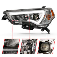 Cargar imagen en el visor de la galería, ANZO 14-18 Toyota 4 Runner Plank Style Projector Headlights Chrome w/ Amber