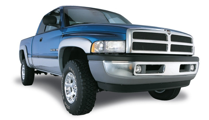 Guardabarros estilo OE de Bushwacker para Dodge Ram 1500 Fleetside 94-01, 4 piezas, caja de 78,0/96,0 pulgadas, color negro