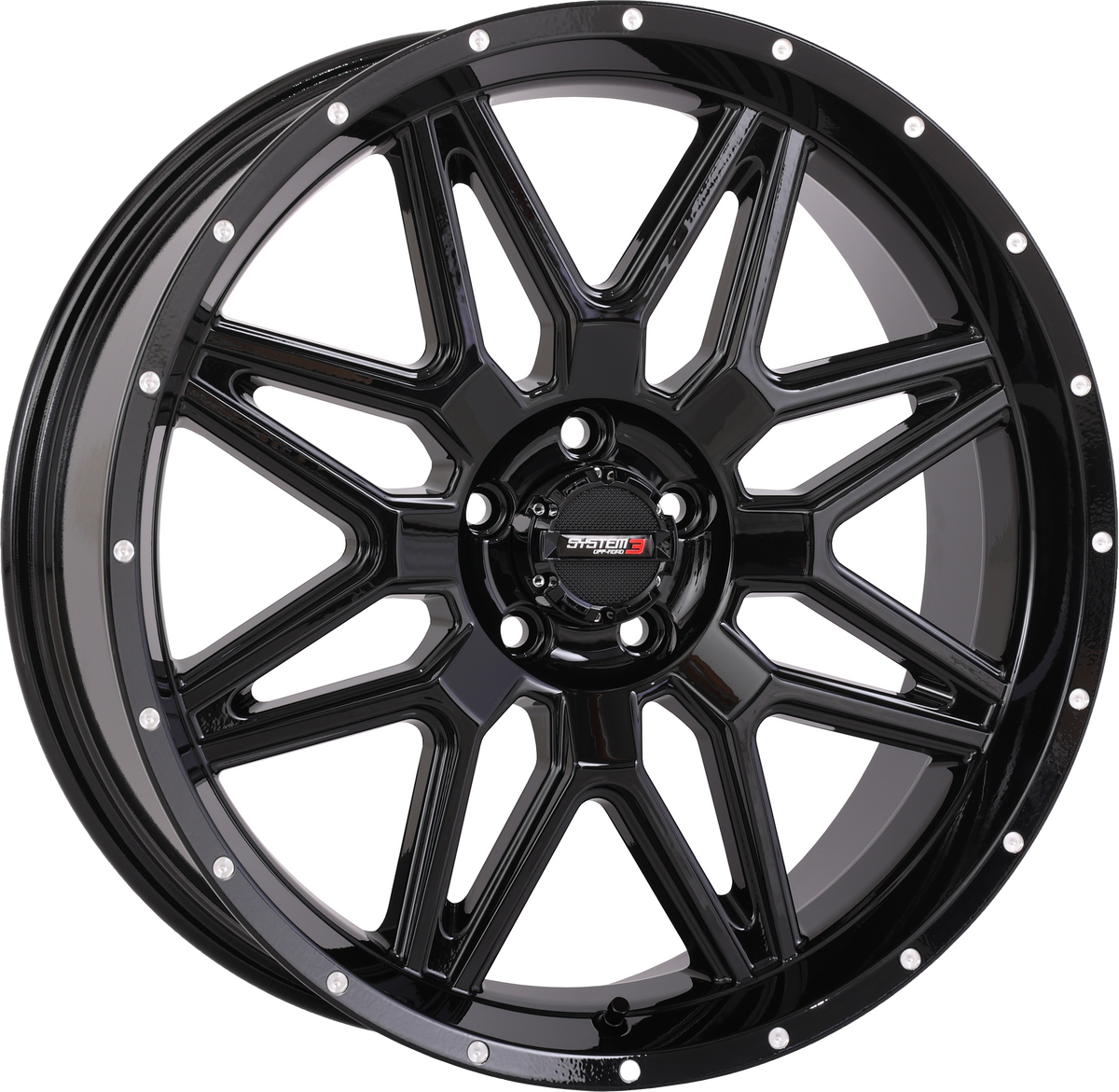 System 3 ST7 Wheel 20X7 4+3 (+10MM) 5/4.5 Gloss Black (20S3-7155)