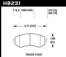 Cargar imagen en el visor de la galería, Hawk 89-93 240SX LE &amp; SE (non-ABS) &amp; Base / 94-96 240SX SE &amp; Base HP+ Street Front Brake Pads