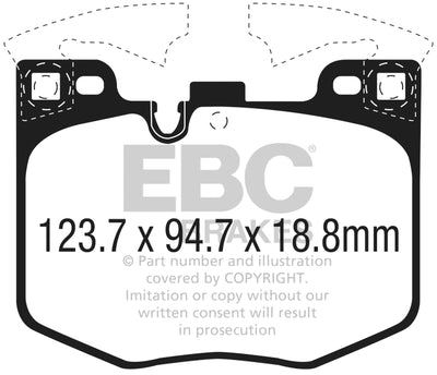 EBC Redstuff Front Brake Pads — 2017+ BMW 530i 2.0L Turbo (G30)