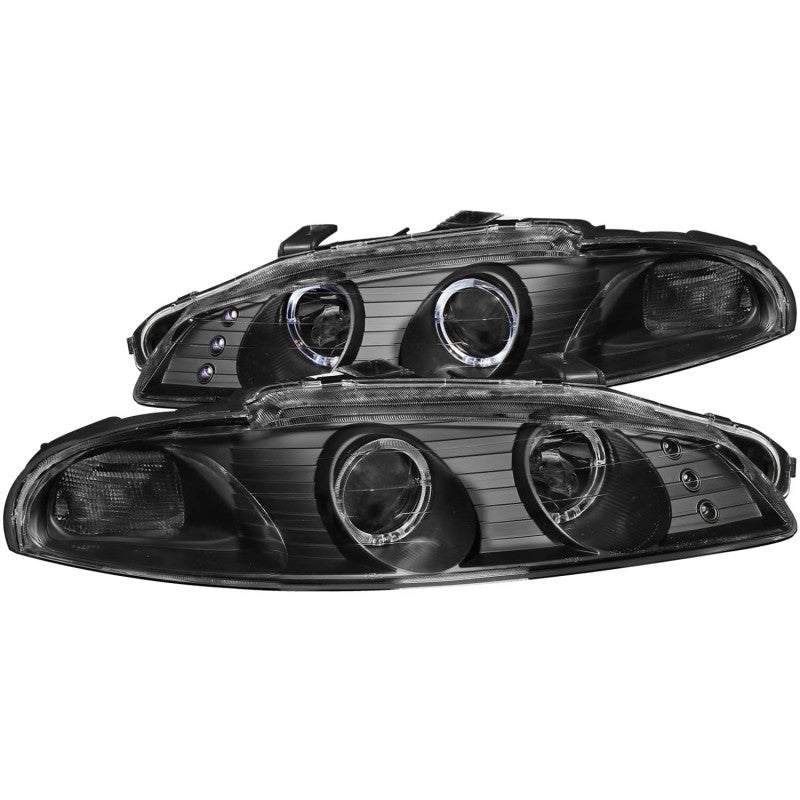 Faros delanteros con proyector ANZO 1997-1999 Mitsubishi Eclipse con Halo Black G2