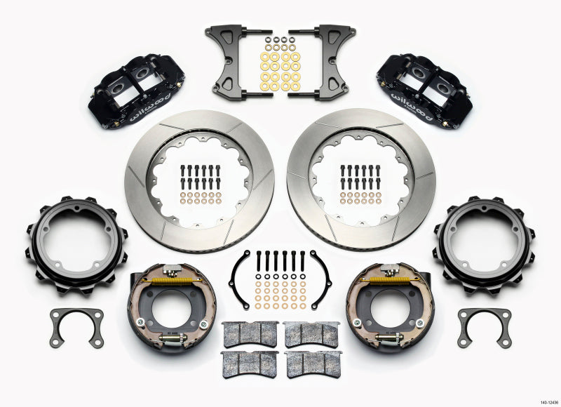 Wilwood Narrow Superlite 4R Rear P-Brk Kit 14.00in Strange Eng Floater 3.49in Offset