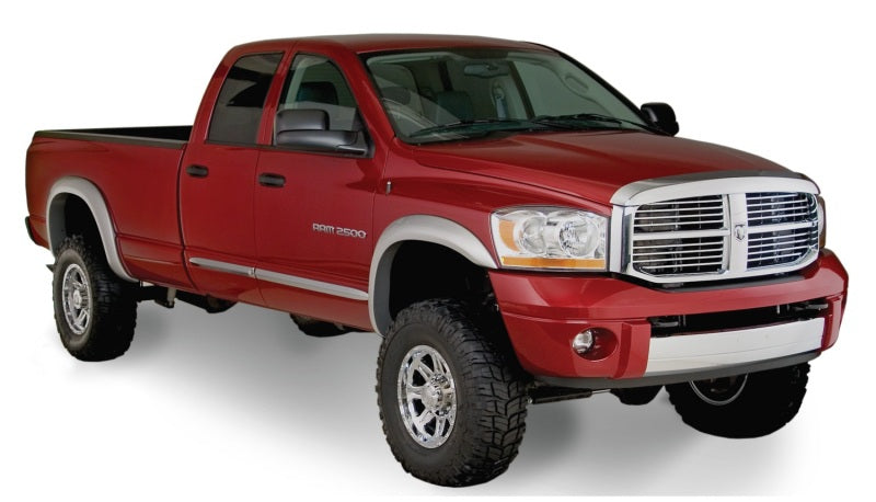 Guardabarros estilo Bushwacker 02-08 Dodge Ram 1500 Fleetside Extend-A-Fender, 4 piezas, caja de 78,0/96,0 pulgadas, color negro