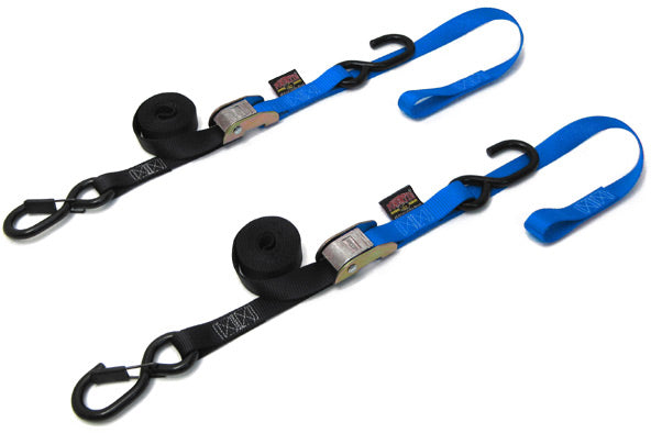 Powertye TIE-Down CAM SEC Hook Soft-TYE 1"X6' Black/Blue Pair (23623-S)
