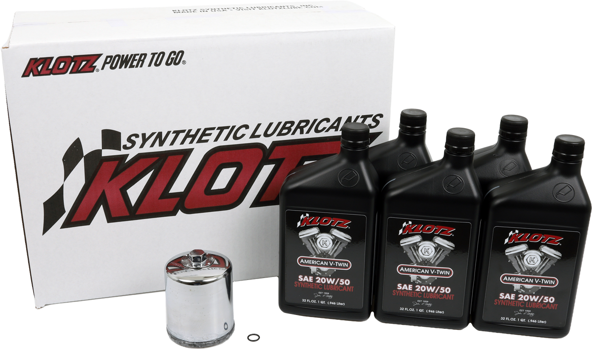 Klotz Basic Harley Davidson 5QT Synthetic OIL Change KIT (KH-107)