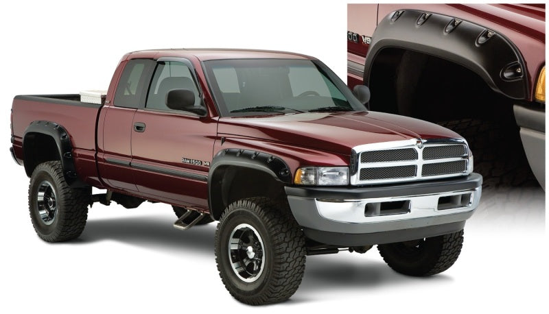 Guardabarros estilo bolsillo Bushwacker 94-01 Dodge Ram 1500 Fleetside, 4 piezas, caja de 78,0/96,0 pulgadas, color negro