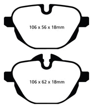 Cargar imagen en el visor de la galería, Pastillas de freno traseras Greenstuff EBC 11+ BMW X3 2.0 Turbo (F25)