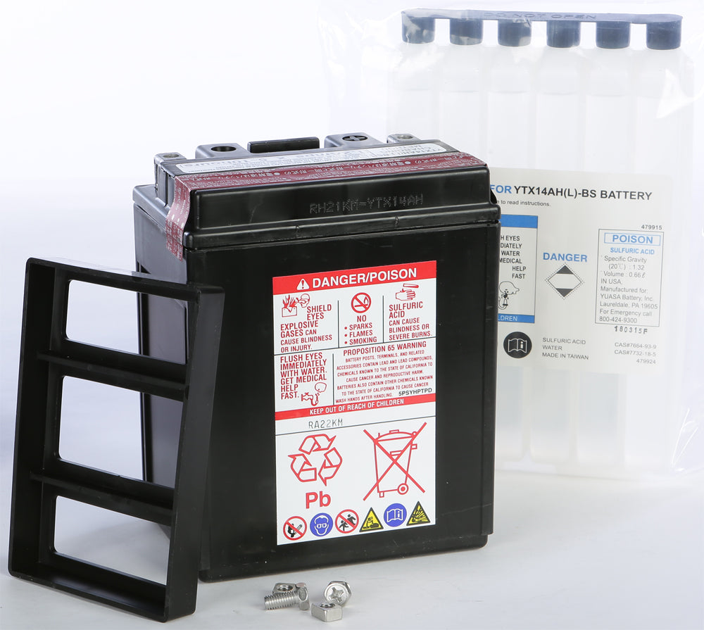 Yuasa Battery YTX14AH-BS Maintenance Free (YUAM62H4A)