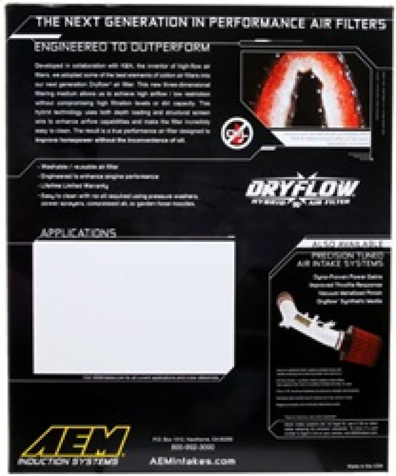 AEM DryFlow Air Filter — Fits Dodge Ram 3.7L/4.7L/5.9L V6/V8