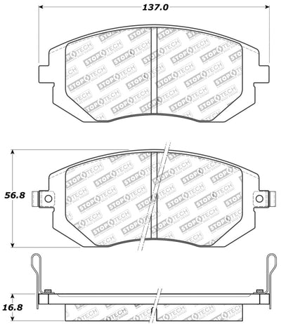 Stoptech Performance Front Brake Pads — Fits 03-10 Subaru Forester, 02-07 Subaru Impreza, 02-12 Subaru Legacy