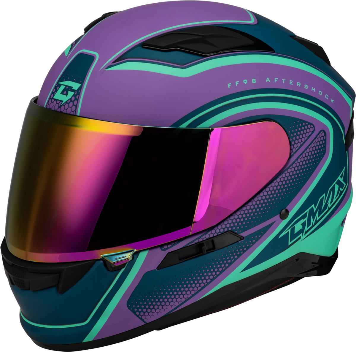 GMAX FF-98 Aftershock Helmet Matte Purple/Blue LG (F19841016-DOT)