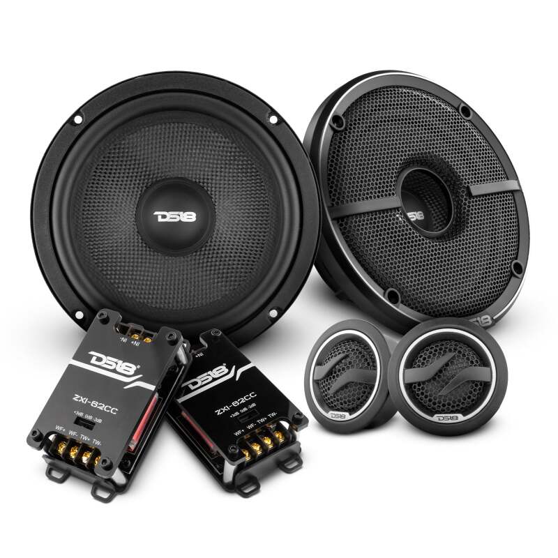 DS18 6.5in 80 Watts RMS 4 ohm 2-Way Component Speaker w/ Kevlar Cones (ZXI-62C)