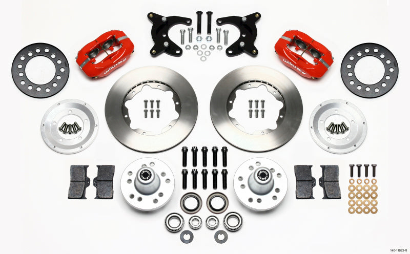 Wilwood Forged Dynalite Front Kit 11.00in Red 65-72 CDP A Body - 10in Drum