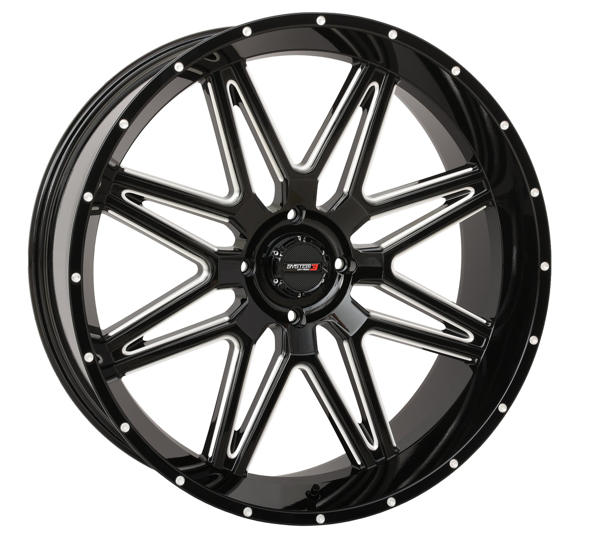 System 3 ST7 Wheel 24X9 5+4 (0MM) 4/156 Gloss Black Milled (24S3-7256)