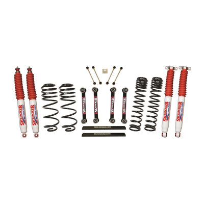 Skyjacker 4in D-Rate Long Travel Lift Kit w/ OE FR/RR Lower Links/Hydro 7000 Shocks — 2003-2006 Jeep TJ
