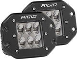 D-Series PRO LED Light, Driving Optic, Flush Mount, Black Housing, Pair