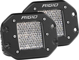 D-Series PRO LED Light, Drive Diffused, Flush Mount, Black Housing, Pair