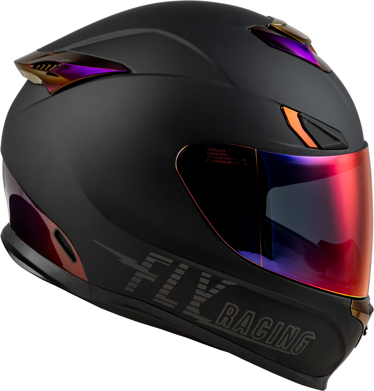 Fly Racing Sentinel Recon Helmet Matte Black/Purple Chrome SM (73-8429S)
