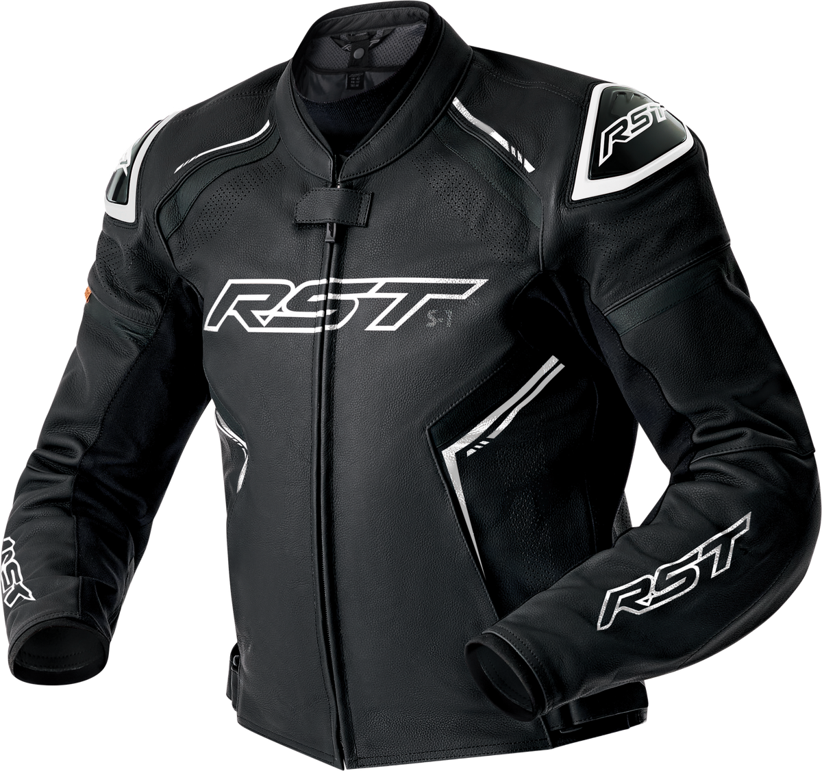 RST S1 D3O Leather Jacket BLK/WHI LG (103605WHI-44)