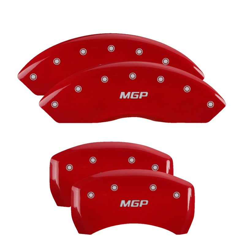 Cubiertas de pinza MGP 4 grabadas delanteras y traseras Acabado MGP rojo plateado