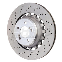 Cargar imagen en el visor de la galería, SHW 15-18 BMW X5 M 4.4L Left Rear Cross-Drilled Lightweight Brake Rotor (34212284903)