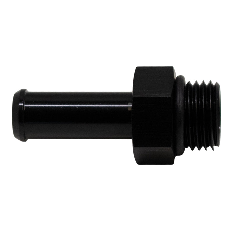 DeatschWerks 6AN ORB Male to 3/8in Male Barb Fitting (Incl O-Ring) - Anodized Matte Black