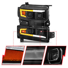 Cargar imagen en el visor de la galería, ANZO 19-22 Chevrolet Silverado 1500 LED Proj HL w/Lgt Bar SwBk Seq. Blk w/In. Light - Passenger Side