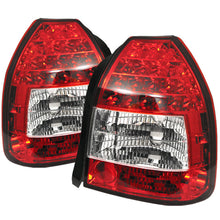 Cargar imagen en el visor de la galería, Spyder Honda Civic 96-00 3DR LED Tail Lights Red Clear ALT-YD-HC96-3D-LED-RC