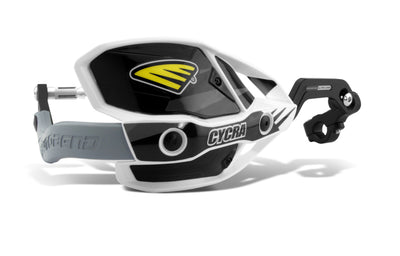 Cycra CRM Ultra Hand Guards 1-1/8 in. Clamp w/White Shields & Black Covers — Universal Fitment