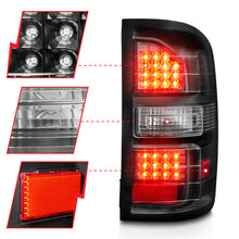 Cargar imagen en el visor de la galería, ANZO 2014-2018 GMC Sierra LED Tail Lights Black Housing Clear Lens