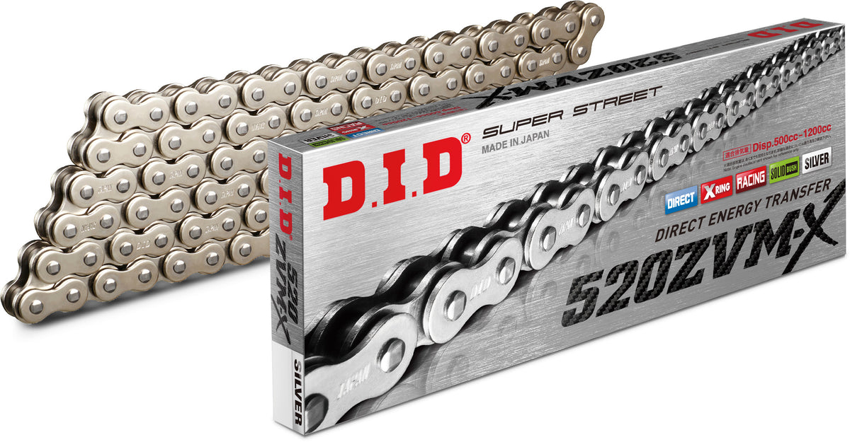 D.I.D Super Street 520ZVMXS-120L X-Ring Chain Nickel (520ZVMXS120Z)