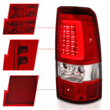 Cargar imagen en el visor de la galería, ANZO 2003-2006 Chevy Silverado 1500 LED Taillights Plank Style Chrome With Red/Clear Lens