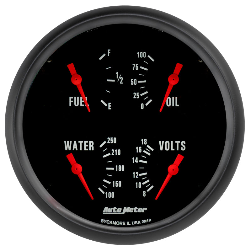 AutoMeter Z-Series Quad 5-Inch Gauge (240 Ohm E/33 Ohm F)