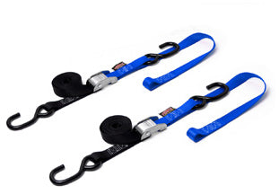 Powertye TIE-Down CAM S-Hook Soft-TYE 1"X6' Black/Blue Pair (23623)